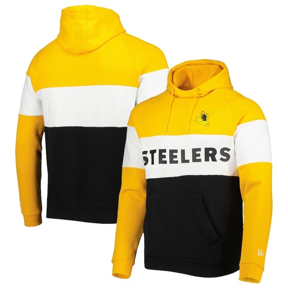 NFL Other - Pittsburgh Steelers New Era Colorblock Throwback Pullover Sweatshirt Large NWT